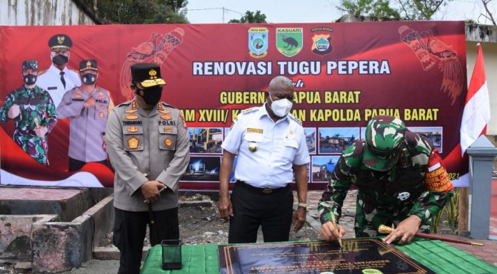 Sambut Hari Pahlawan 2021, Kodam Kasuari Pugar Tugu Perpera