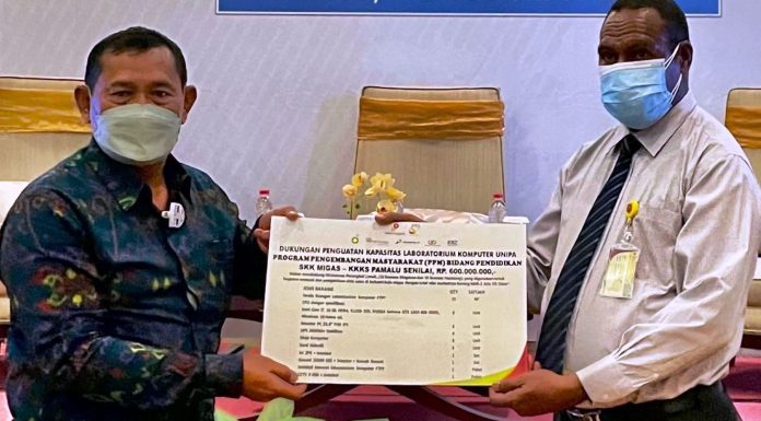 SKK Migas Pamalu Lakukan Penguatan Lab. Komputer FTPP UNIPA