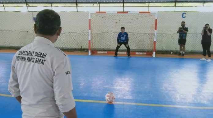 Pemanasan Sebelum Porwanas, PWI Papua Barat Gelar Ekshibisi Futsal Bersama Mitra