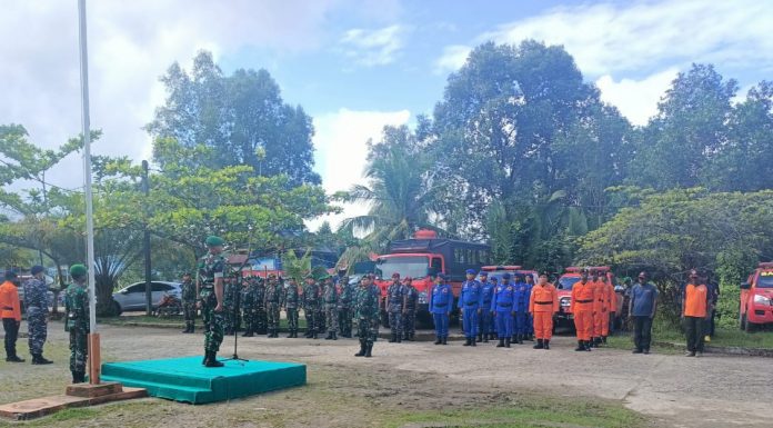 Siaga Bencana, Kodim 1806 Teluk Bintuni Gelar Apel Gabungan