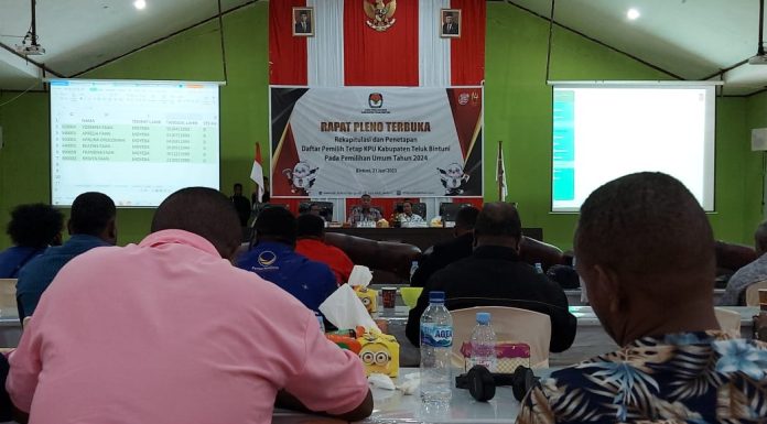 Abaikan DPT Pilkada 2020, KPUD Bintuni Tetapkan DPT Pemilu 2024 Sebanyak 57.380 Pemilih