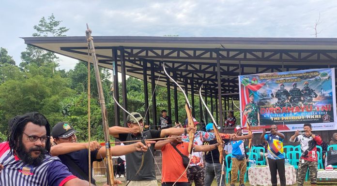 Meriahkan HUT 78 TNI, Kodim 1806/TB Gelar Turnamen Panahan Tradisional