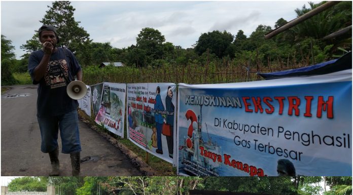 Presiden Jokowi Resmikan Tangguh LNG, Warga Bintuni Gelar Aksi Demo Tunggal di Kebun