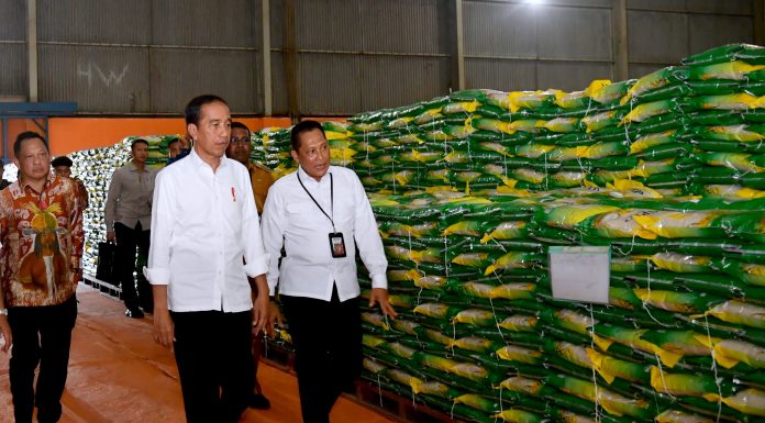 Kunjungi Papua, Jokowi Cek Persediaan Beras di Gudang Bulog