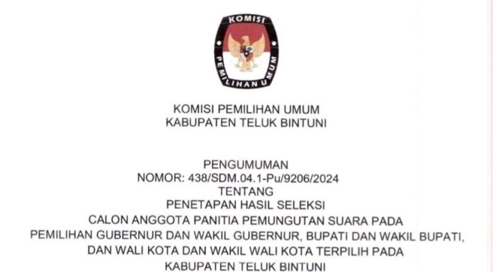 494 Calon PPS Lolos Seleksi di KPUD Teluk Bintuni, Pelantikan Dilaksanakan Bertahap