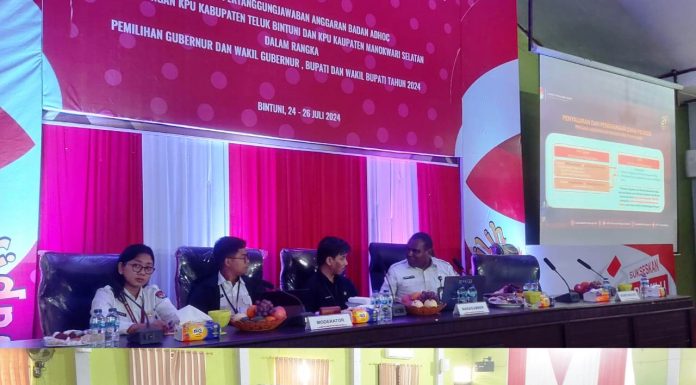 Cegah Adanya Temuan BPK, KPUD Teluk Bintuni Sosialisasikan Pertanggungjawaban Anggaran Badan Adhoc