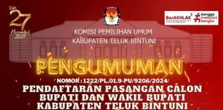 Selama Tiga Hari, KPUD Teluk Bintuni Buka Pendaftaran Bapaslon Bupati dan Wakil Bupati