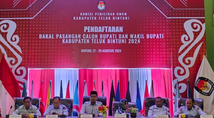 Pendaftaran Paslon Bupati dan Wakil Bupati Teluk Bintuni Resmi Ditutup, Tiga Paslon Terdaftar