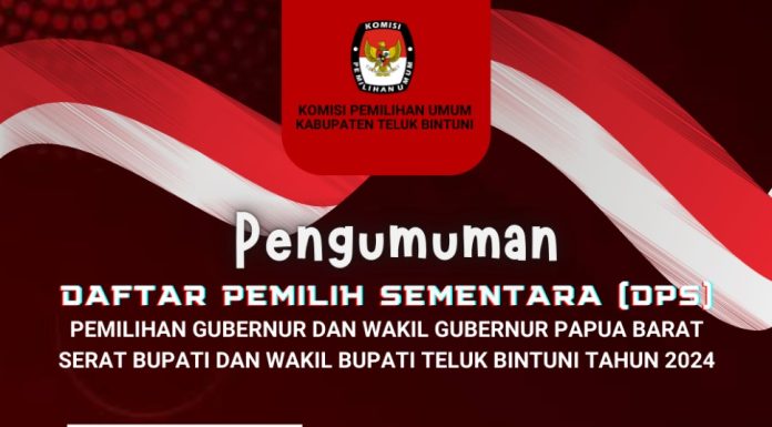Pengumuman Daftar Pemilih Sementara Pilkada Teluk Bintuni 2024