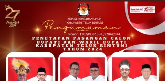 Data KPUD Teluk Bintuni; Suara Sah Pengusung YO JOIN 28.595, DAMAI 8.813 dan ROMA 7.069