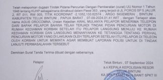 AO, Tokoh Pemuda Teluk Bintuni Dilaporkan Mencuri Motor ke Polisi