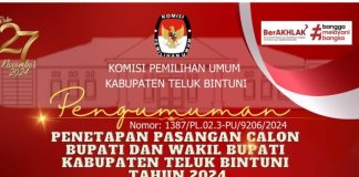 PENGUMUMAN PENETAPAN PASANGAN CALON BUPATI DAN WAKIL BUPATI KABUPATEN TELUK BINTUNI TAHUN 2024