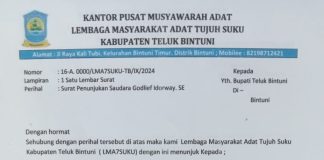 LMA 7 Suku Teluk Bintuni Usulkan Godlief Sebagai Plt Kepala Bappelitbangda, Memenuhi Syarat dan Berpengalaman