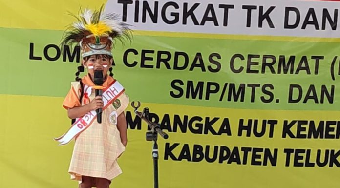 Puluhan Anak TK dan Murid SD Berlomba Baca Teks Proklamasi di SMA Negeri 1 Bintuni