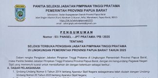 Pejabat Pemda Teluk Bintuni Ramai-ramai Ikut Lelang Jabatan di Provinsi