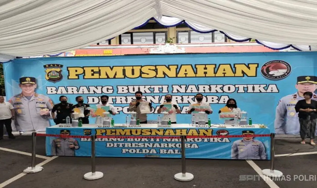Pemusnahan Barang Bukti Narkotika Polda Bali Capai Rp23,4 Miliar, 39 Ribu Jiwa Terselamatkan