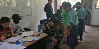 Peduli Kesehatan Generasi Muda, Satgas TNI Yonif 301/PKS Gelar Pengobatan Gratis untuk Siswa SMP di Tsinga