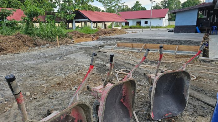 Proyek pengecoran di lokasi pabrik pengalengan SP1